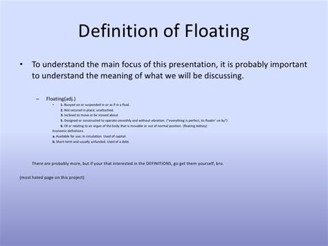 Intention to float Definition .
